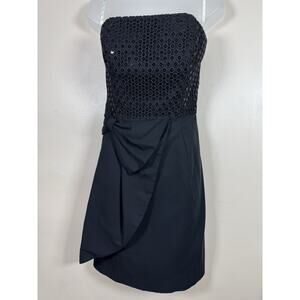 Lilly Pulitzer Black Strapless Mini Dress Bow Sequin Prom Formal Dance Size 6
